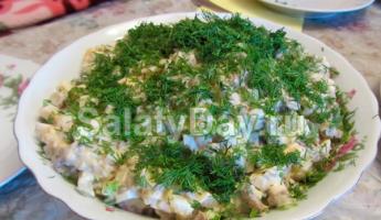 Рецепты салатов с жаренными грибами Салат с грибами жареными без курицы